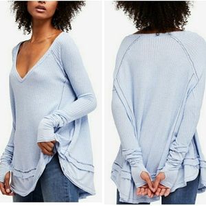 FREE PEOPLE LIGHT BLUE LAGUNA THERMAL